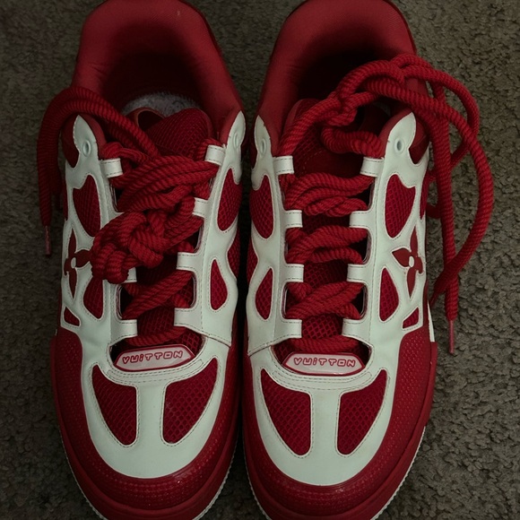 Louis Vuitton Red and White Sneakers - Picture 1 of 3